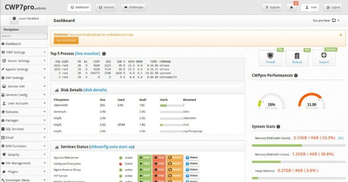 centos web panel