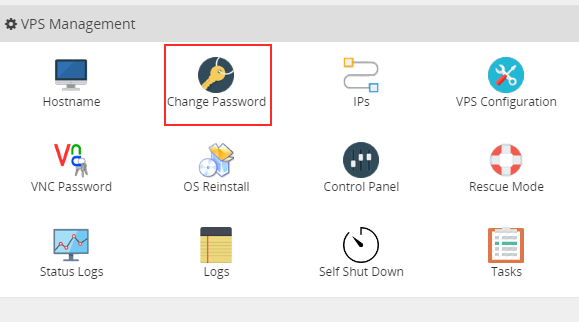 vps alterar senha