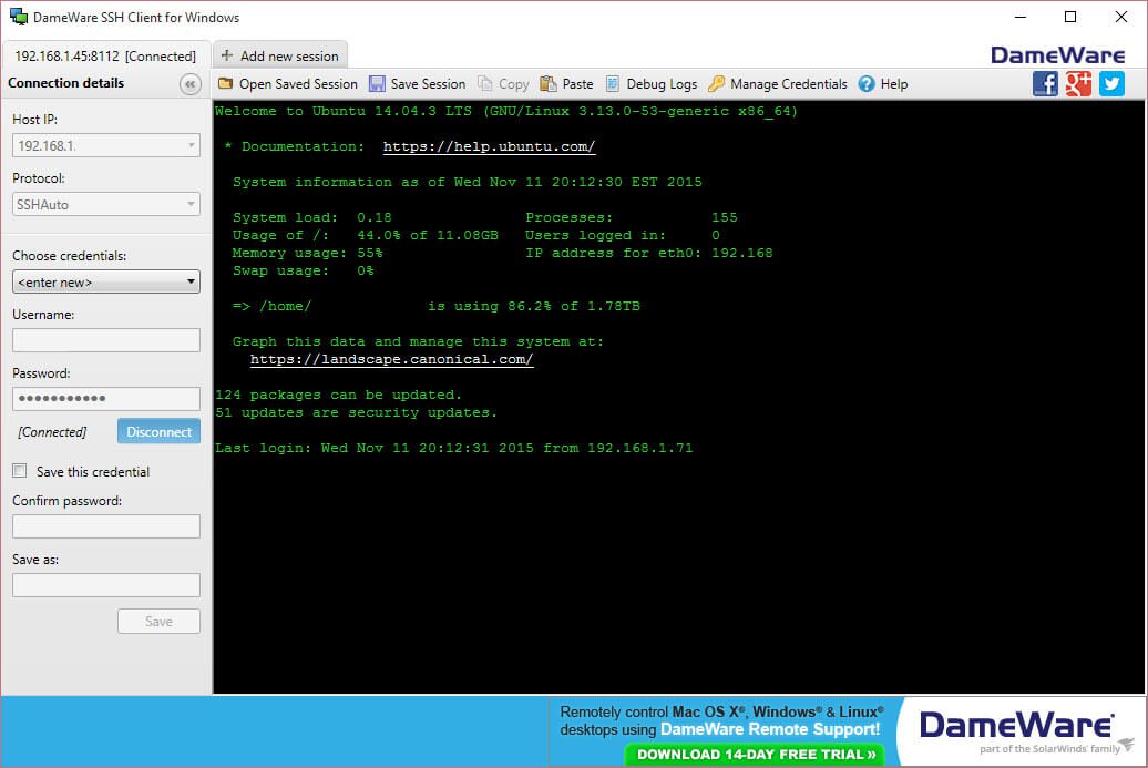 7 melhores clientes SSH para Windows: alternativas gratuitas ao PuTTY 5 dameware ssh client for windows