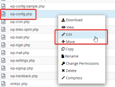Editar wp-config