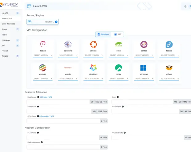 Revenda VPS - Virtual Data Center 8 launch vps