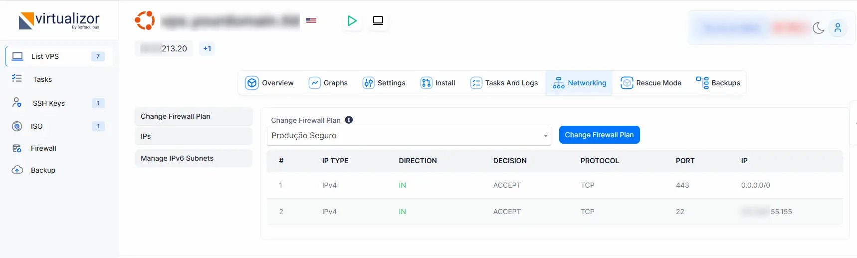 Como Configurar Firewall em VPS no Virtualizor 2 firewall VPS