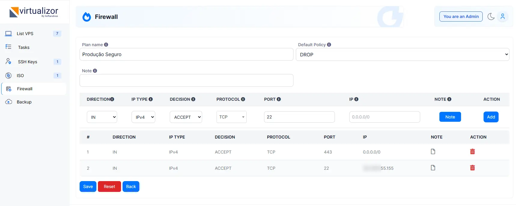 Como Configurar Firewall em VPS no Virtualizor 1 firewall regras